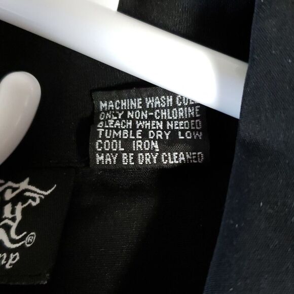 Dragonfly Men’s 90's Button Down Bowling Shirt Heart with Knife Sword Wings XL - Picture 8 of 8